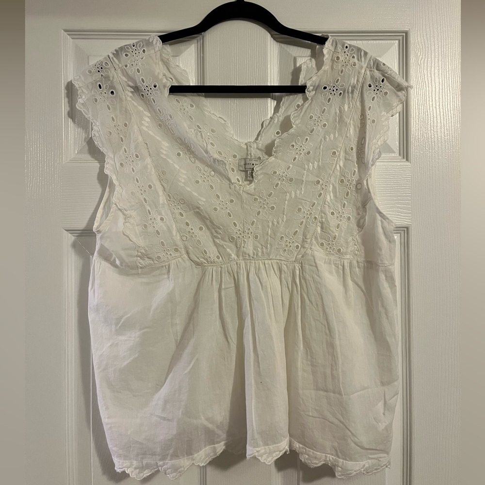 Lucky Brand White Eyelet Lace Top